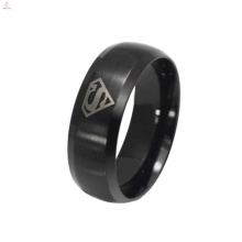 Metal superman black ring,superman engagement ring jewelry